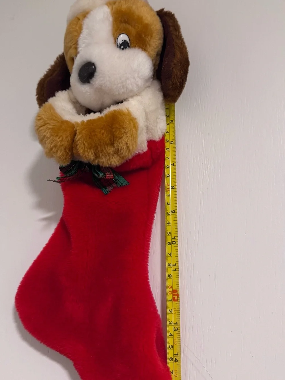 Vintage Sad Sam Puppy Plush 1989 Christmas Stocking stuffed animal Dog Xmas VNT